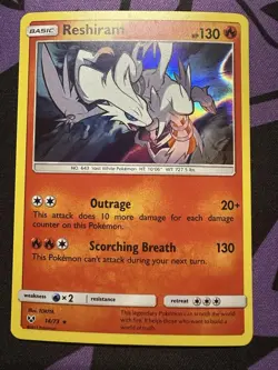 Reshiram 14/73- Shining Legends Holo, Pokemon Card TCG - Image 1