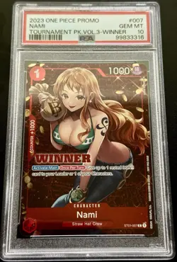PSA 10 Nami Winner Pack Vol.3 ST01-007 One Piece Card English Edition - Image 1