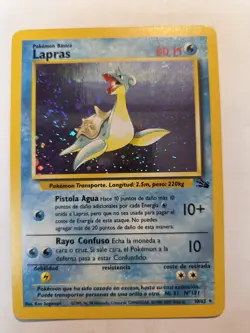 Pokemon Card - Lapras Fossil Spanish 10/62 Holo Rare SWIRL - Image 1