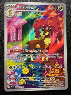 Sawsbuck 166/162 Temporal Forces Illustration Rare Pokemon Card NM - Image 1