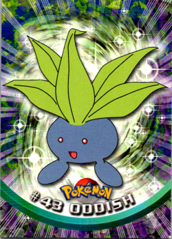 Pokemon Topps TV Animation Edition #43 Oddish Mix Logo Card - Image 1
