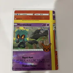 Pokemon Card - Marshadow Error Miscut NFC Trick or Trade 062/193 Holo Rare - Image 1