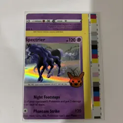 Pokemon Card - Spectrier Error Miscut NFC Trick or Trade 062/193 Holo Rare - Image 1