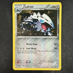 Pokemon TCG Lairon Plasma Blast 58/101 Reverse Holo Uncommon Card - Image 1