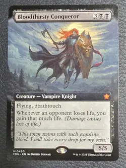 Bloodthirsty Conqueror (Extended Art) Foundations Regular MTG NM Magic Card - Image 1