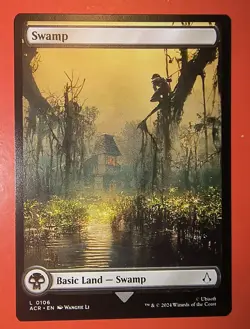 MTG,MAGIC, LAND, SWAMP, NM #0106, ACR REGULAR FINISH, UNPLAYED, FULL ART - Image 1