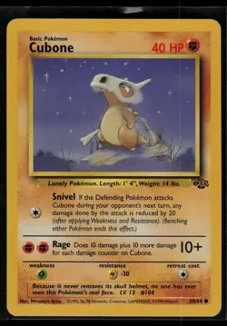 Cubone 50/64 Jungle Vintage WOTC Pokemon TCG LP - Image 1
