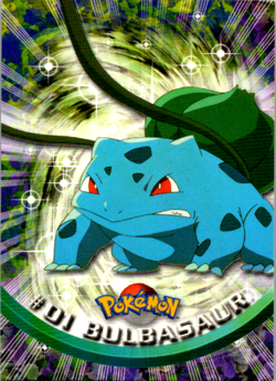 Topps Pokemon Bulbasaur #01 1999 TV Animation Edition Non Holo Blue Logo NM - Image 1
