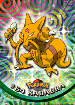 Pokemon Topps Kadabra #64 TV Animation Series 1 Black Logo - Image 1
