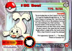2000 Topps Pokemon #86 Seel TV Animation Series 2 Blue Logo non-holo - Image 2