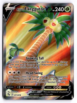 Alolan Exeggutor V (Full Art) Ultra Rare Pokemon GO 071/078 NM - Image 1
