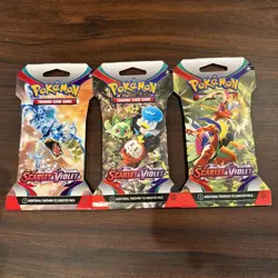 Pokemon TCG Scarlet and Violet Base Sleeved Booster Pack Lot Of 3 New/sealed - Image 1