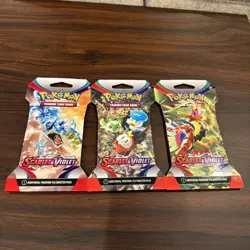 Pokemon TCG Scarlet and Violet Base Sleeved Booster Pack Lot Of 3 New/sealed - Image 4