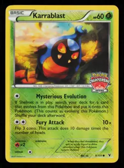 Pokemon Card Karrablast 8/101 Noble Victories Holo Promo Series Reverse NM 2011 - Image 1