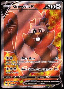 Greedent V 256/264 Holo Fusion Strike Pokemon LP Lightly Played - Image 1