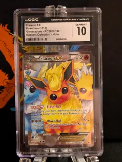 Pokemon CGC 10 Flareon EX Generations RC28/RC32 Radiant Collection Gem Mint - Image 1