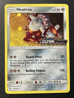 Heatran 088/156 Stamped Promo Ultra Prism Holo Rare Pokemon TCG Card - Image 1
