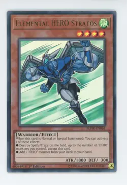 Yugioh Elemental HERO Stratos BLHR-EN061 Ultra Rare 1st Edition NM - Image 1