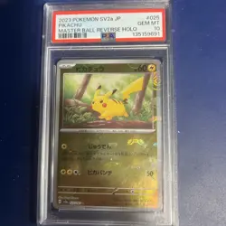 PSA 10 Pikachu Master Ball 151 Reverse Holo 025 SV2A Japanese Pokemon 2023 Card - Image 1