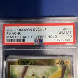 PSA 10 Pikachu Master Ball 151 Reverse Holo 025 SV2A Japanese Pokemon 2023 Card - Image 2