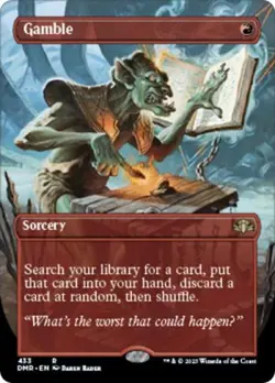 MTG English Gamble (Borderless) NM Foil Dominaria Remastered - Image 1