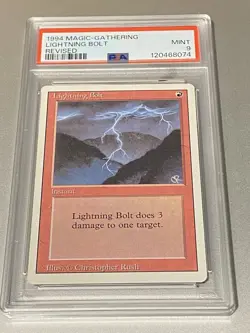 1994 MTG Revised Edition Lightning Bolt PSA 9 Mint Magic The Gathering - Image 1
