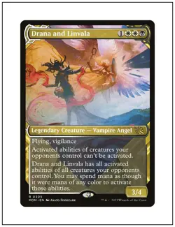 1x Drana and Linvala, Showcase Art, Magic, MTG NM - Image 1