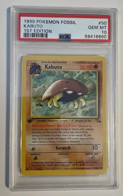 1999 Pokemon Card Fossil Set 1st Edition Kabuto #50 PSA 10 50/62 English - Image 1