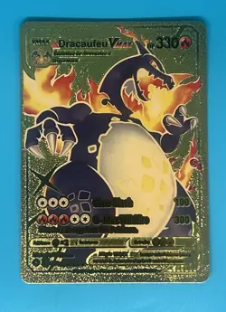 Pokemon Gold Foil Fan Art Card Dracaufeu Charizard VMAX - Image 1