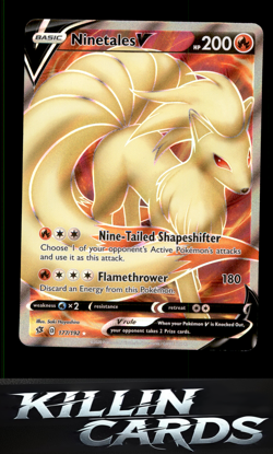 Ninetales V (Full Art) 177/192 Pokemon Ultra Rare SWSH02: Rebel Clash Card NM - Image 1