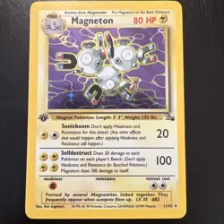 Pokemon TCG Magneton 11/62 1st Edition Fossil Holo Rare LP/NM Condition - Image 1