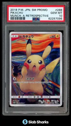 2018 POKEMON JAPANESE PROMO PIKACHU MUNCH A RETROSPECTIVE 288/SM-P PSA 10 - Image 1