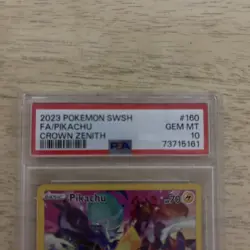 2023 POKEMON SWORD & SHIELD CROWN ZENITH #160 FULL ART/PIKACHU PSA 10 - Image 3