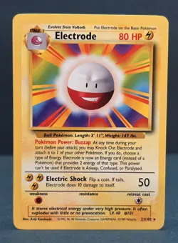 Pokemon Base Set Electrode Non Holo - Lightly Played LP - Vintage 21/102 - Image 2