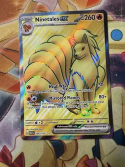 Pokemon TCG: S&V 151 • Ninetales ex 186/165 Full Art • NM Printer Hickey - Image 1