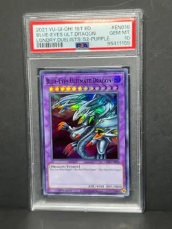 2021 YuGiOh 1st ED LGNDRY DUELISTS Purple Blue-Eyes ULT Dragon LDS2-EN018 PSA 10 - Image 1