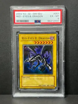 2003 YuGiOh SDJ Red-Eyes B. Dragon SDJ-001 PSA 6 - Image 1