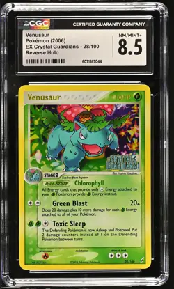 CGC 8.5 Venusaur EX Crystal Guardians 28/100 Reverse Holo Stamped Pokemon Card - Image 1