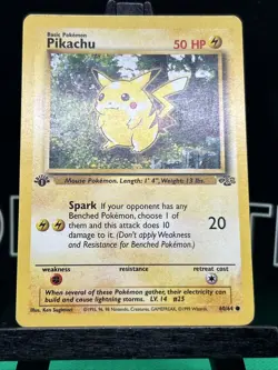 1st Edition Pikachu Pokemon Card 60/64 Jungle Set 1999 LP - Image 2