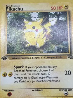1st Edition Pikachu Pokemon Card 60/64 Jungle Set 1999 LP - Image 3