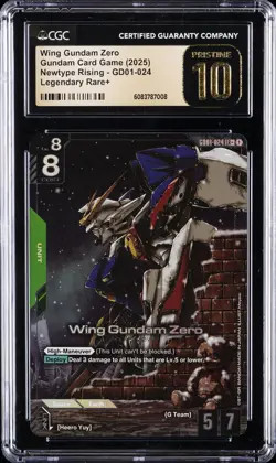 2025 GUNDAM CARD GAME NEWTYPE RISING #GD01-024 WING GUNDAM ZERO CGC 10 PRISTINE - Image 1