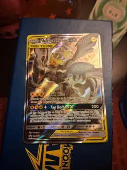 Pokemon Pikachu & Zekrom GX TAG TEAM SM168 Promo Full Art Holo Card - Image 1