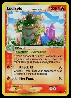 Pokemon Card - Ludicolo Crystal Guardians 6/100 Holo Rare - Image 1