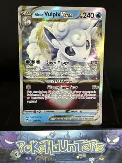 Pokemon Card Alolan Vulpix VSTAR 034/195 Silver Tempest Half Art Ultra Rare NM - Image 1