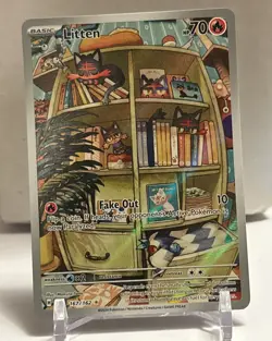 Pokemon TCG Litten Full Art Holo Card 167/162 Temporal Forces - Image 1