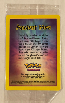 Pokemon Ancient Mew Movie Promo Card 2000, Sealed, Foil Holo, Rare Card - Image 2