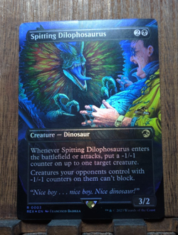 Spitting Dilophosaurus ( FOIL Borderless ) Universes Beyond: Jurassic NM - Image 1