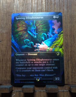 Spitting Dilophosaurus ( FOIL Borderless ) Universes Beyond: Jurassic NM - Image 2