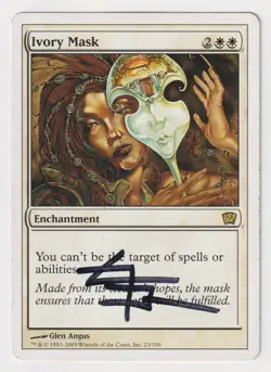 Signed Ivory Mask HP 9th Edition Ninth Artist Glen Angus 2005 MTG Magic Rare EDH - Image 1