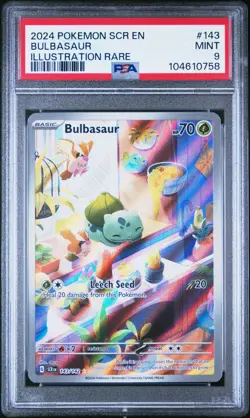 2024 POKEMON SCR EN-STELLAR CROWN ILLUSTRATION RARE #143 BULBASAUR PSA 9 - Image 1